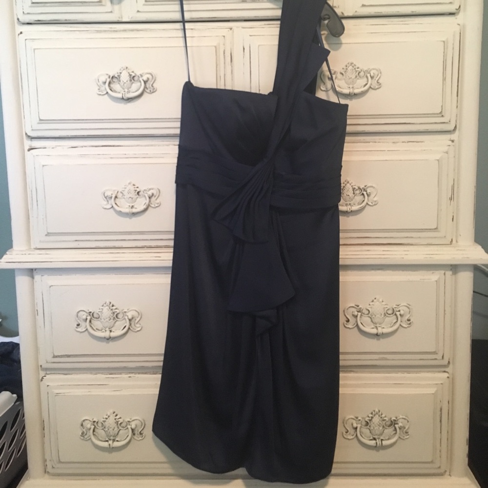 Navy BCBG one shoulder dress size 4